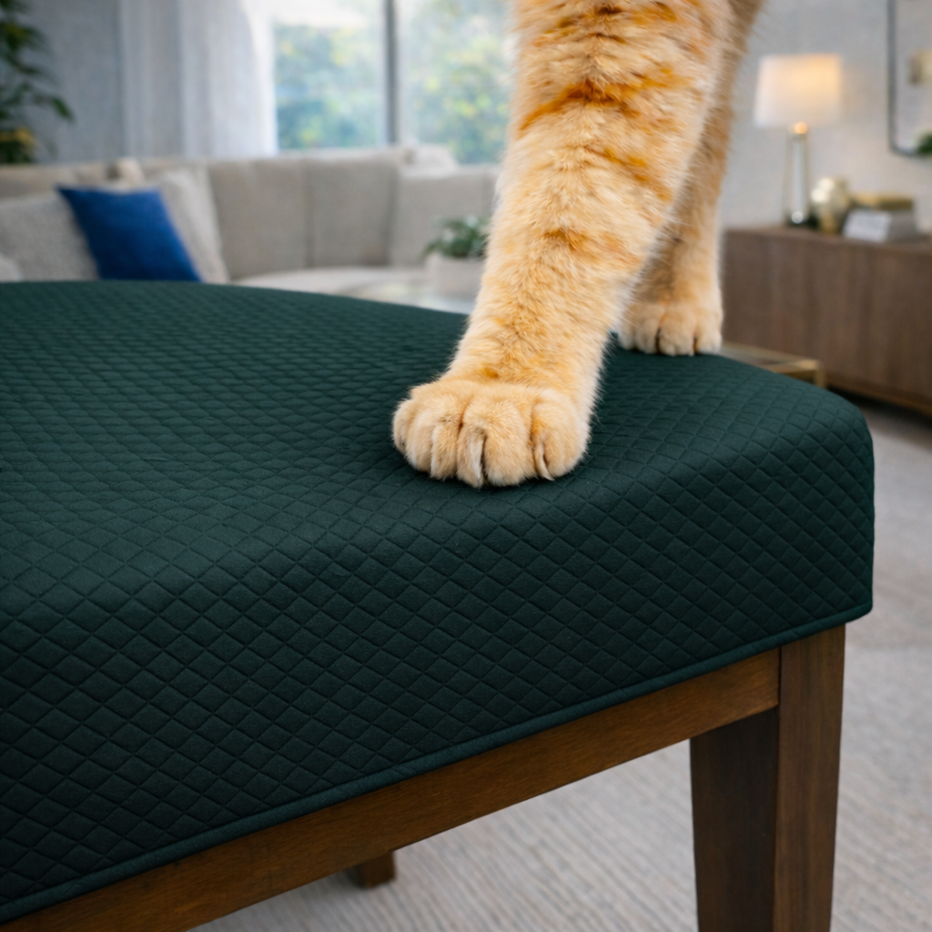 Capa de Cadeira Resistente à Gato em Matelassê - Verde