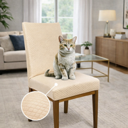 Capa de Cadeira Resistente à Gato em Matelassê - Creme