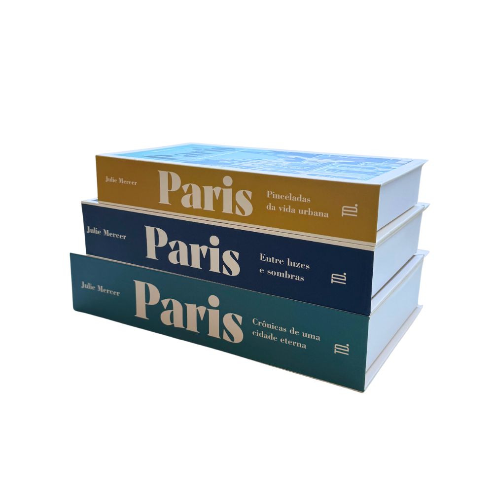 Kit 3un Caixa Porta Objeto Livro Fake Decorativo - Cidade Eterna