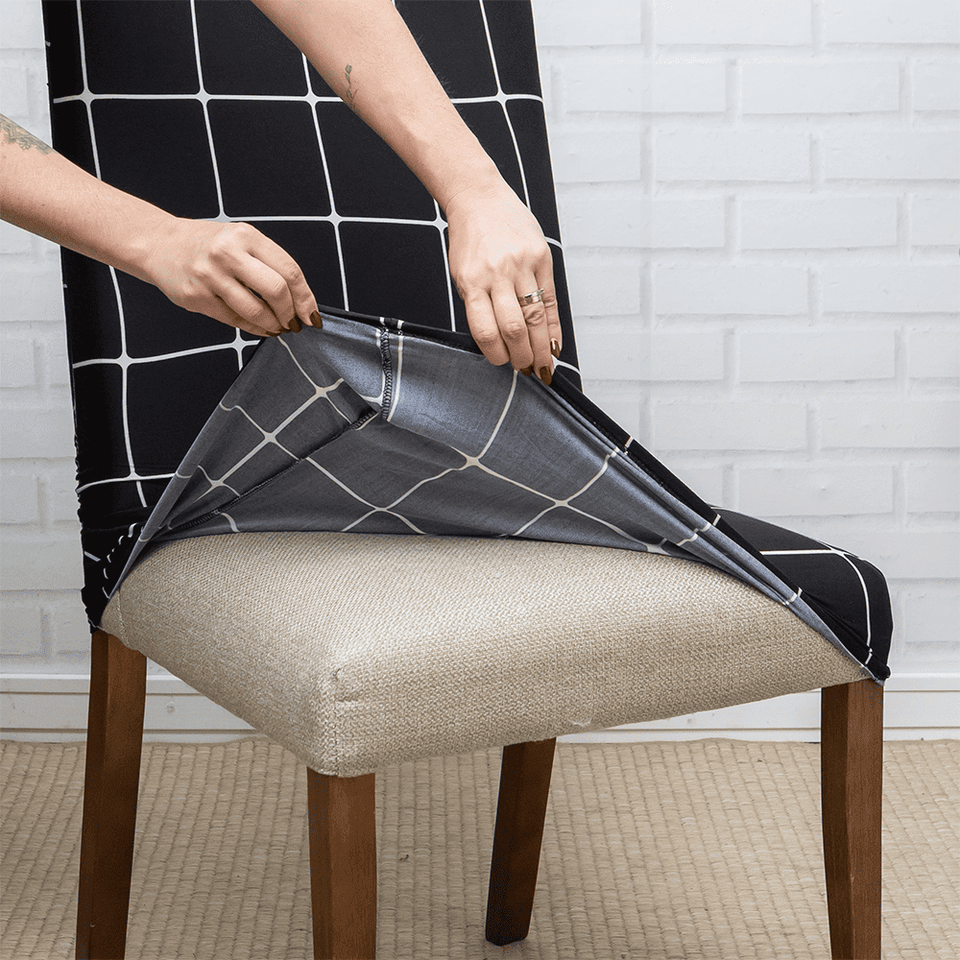Capa de Cadeira Spandex - Quadriculado