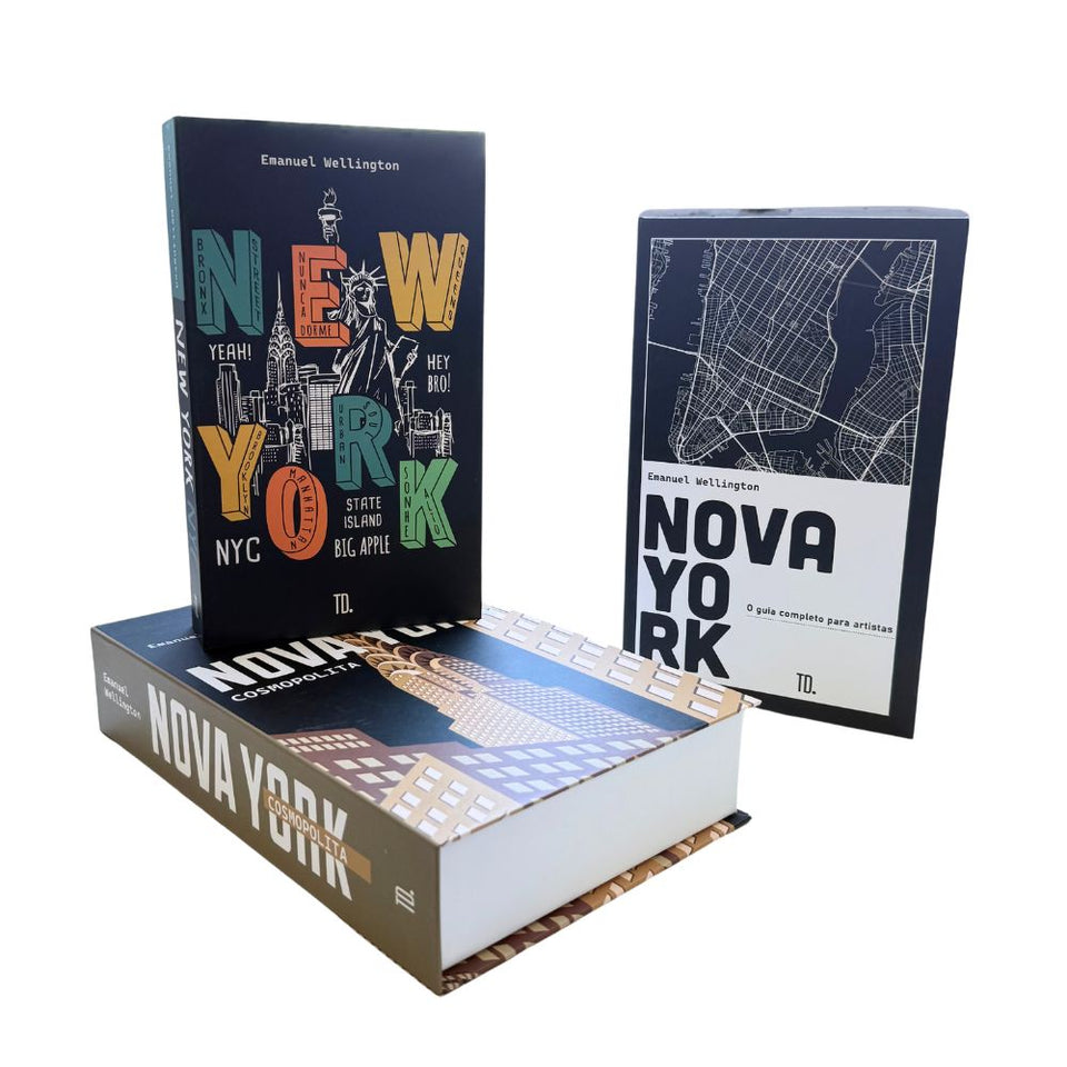 Kit 3un Caixa Porta Objeto Livro Fake Decorativo - Cosmopolita