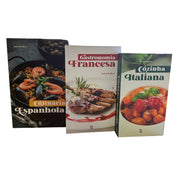 Kit 3un Caixa Porta Objeto Livro Fake Decorativo - Culinária