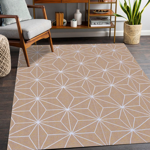Tapete Stella AntiDerrapante - Bege/Branco casadas-capas