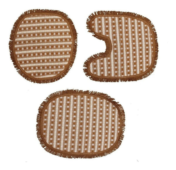 Kit Tapete de Banheiro 3 Peças - Egito Caramelo