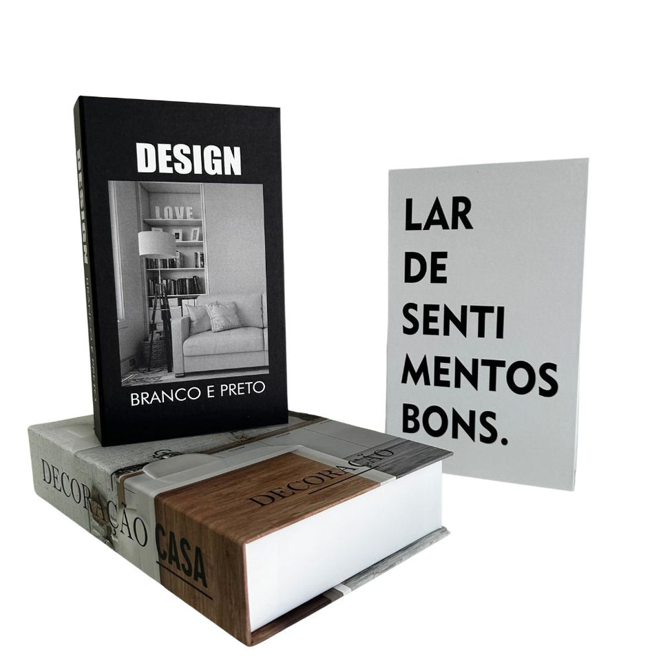 Conjunto Caixa Porta Objetos/Livro Decorativa Luxo - Decoração