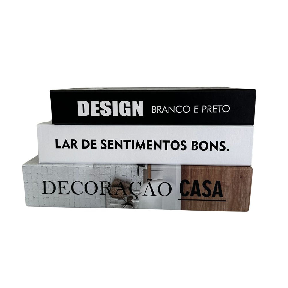 Conjunto Caixa Porta Objetos/Livro Decorativa Luxo - Decoração