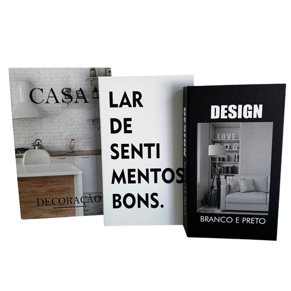 Conjunto Caixa Porta Objetos/Livro Decorativa Luxo - Decoração