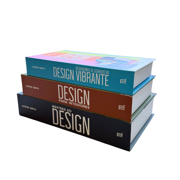 Kit 3un Caixa Porta Objeto Livro Fake Decorativo - Design Vibrante