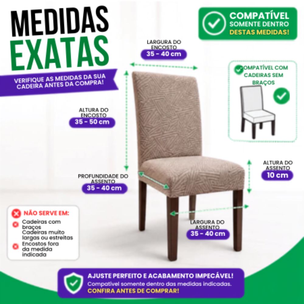 Capa de Cadeira Suede Jacquard Alto Relevo Entrelaços - Bege