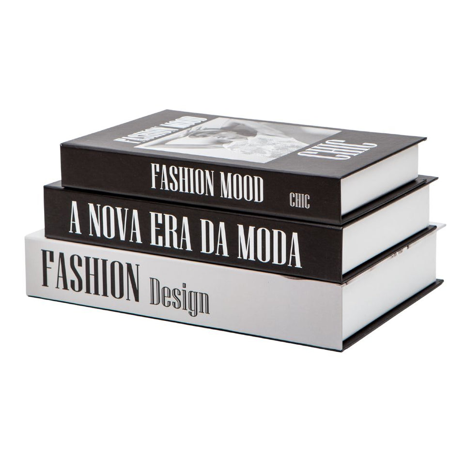 Kit 3un Caixa Porta Objeto Livro Fake Decorativo - Moda