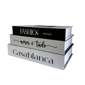 Conjunto Caixa Porta Objetos/Livro Decorativa Luxo - Casablanca