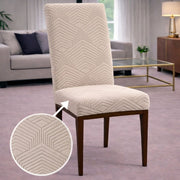 Capa de Cadeira Alto Relevo Suede Pirâmide- Off White