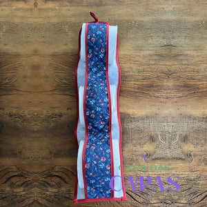 Porta Papel Higiênico em Tecido- Florido Azul Marinho