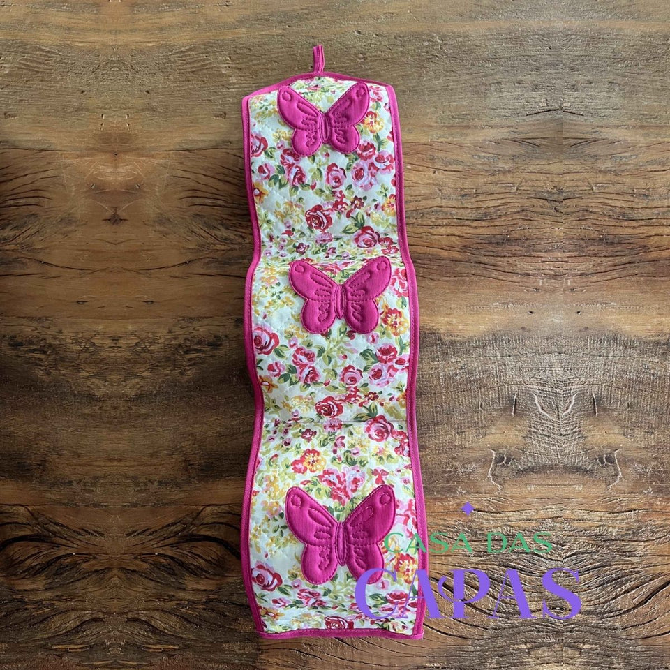 Porta Papel Higiênico em Tecido- Florido Rosa Pink