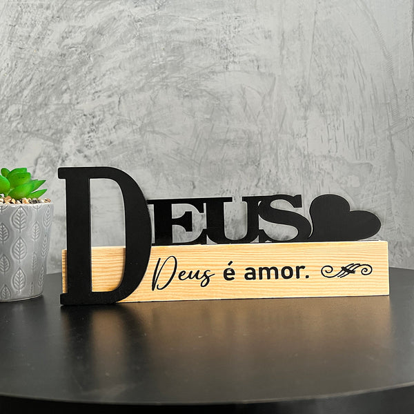 Enfeite Decorativo Preto- Deus