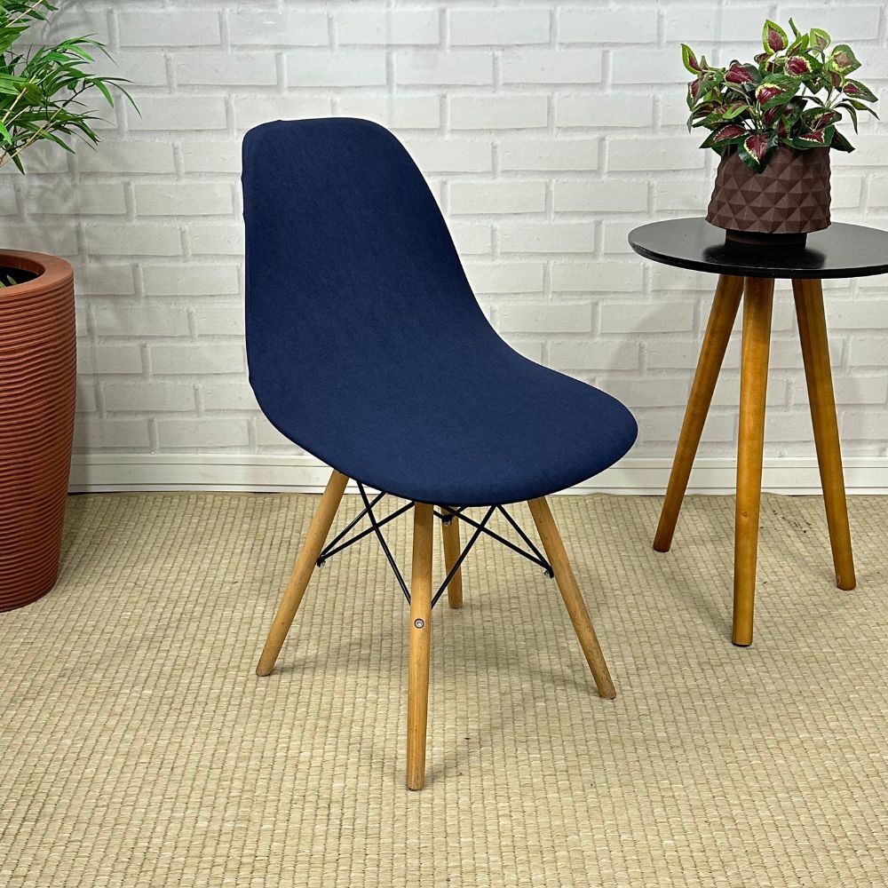 Capa Spandex Cadeira Eames Eiffel - Azul Marinho