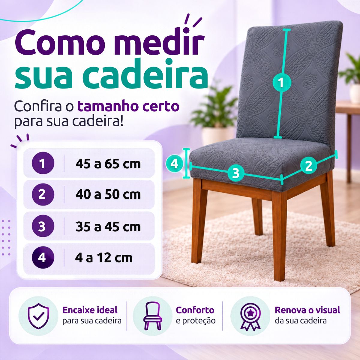 Capa de Cadeira Matelassê Confort Plus Arabescos Resistente a Gato- Cinza