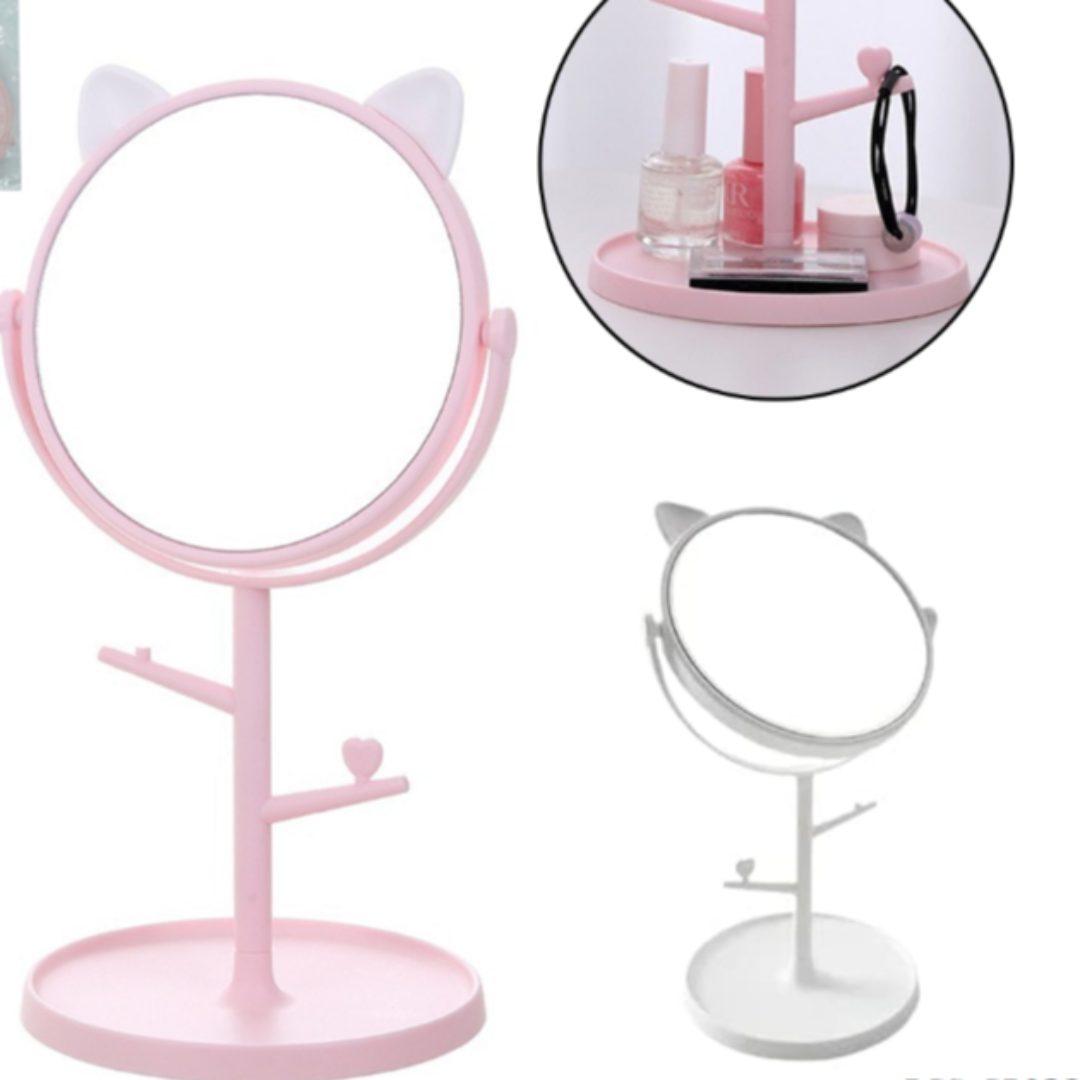 Espelho de Mesa com Moldura Orelhinhas