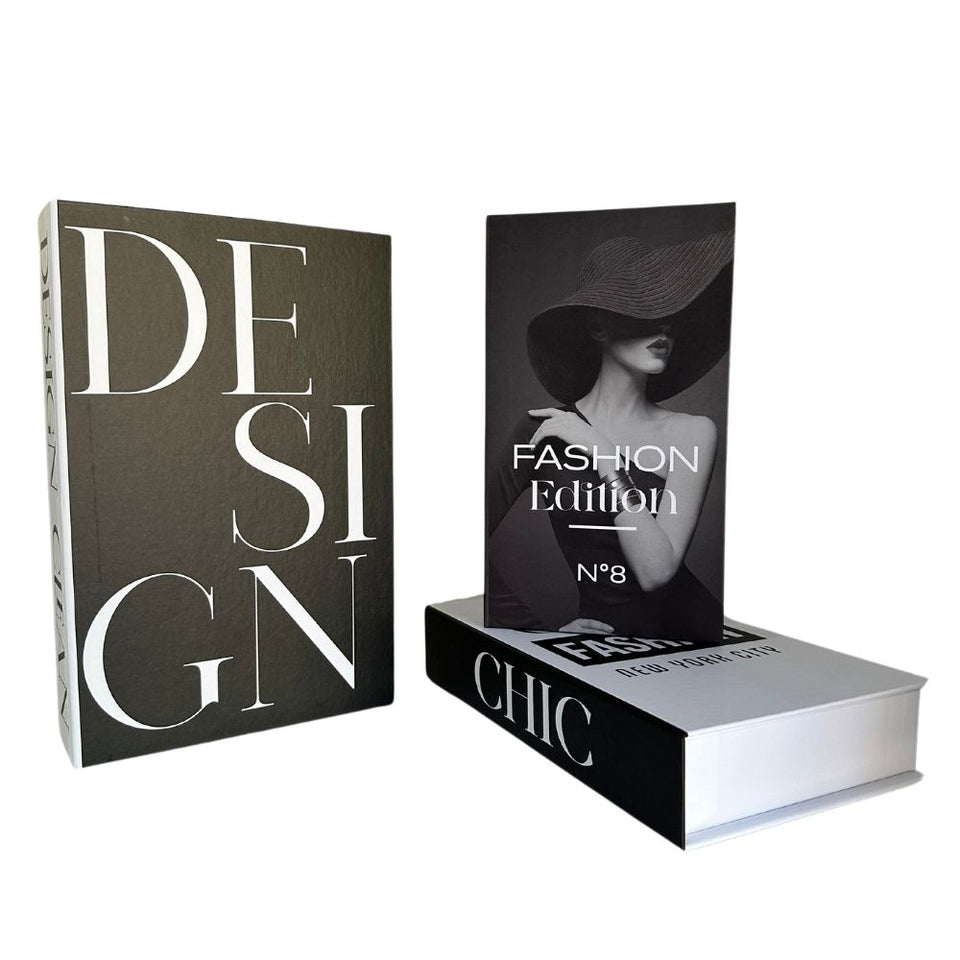 Conjunto Caixa Porta Objetos/Livro Decorativa Luxo- Clean