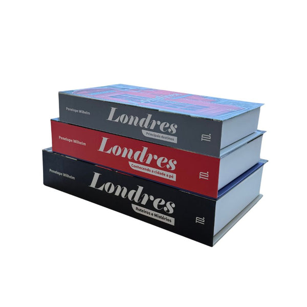 Kit 3un Caixa Porta Objeto Livro Fake Decorativo - Guardas