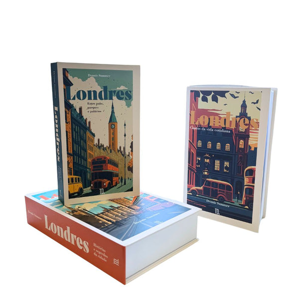Kit 3un Caixa Porta Objeto Livro Fake Decorativo - Londres