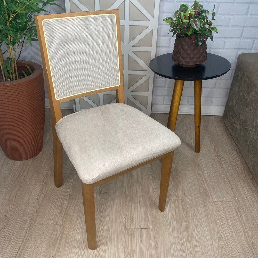Capa para Assento de Cadeira Suede - Palha