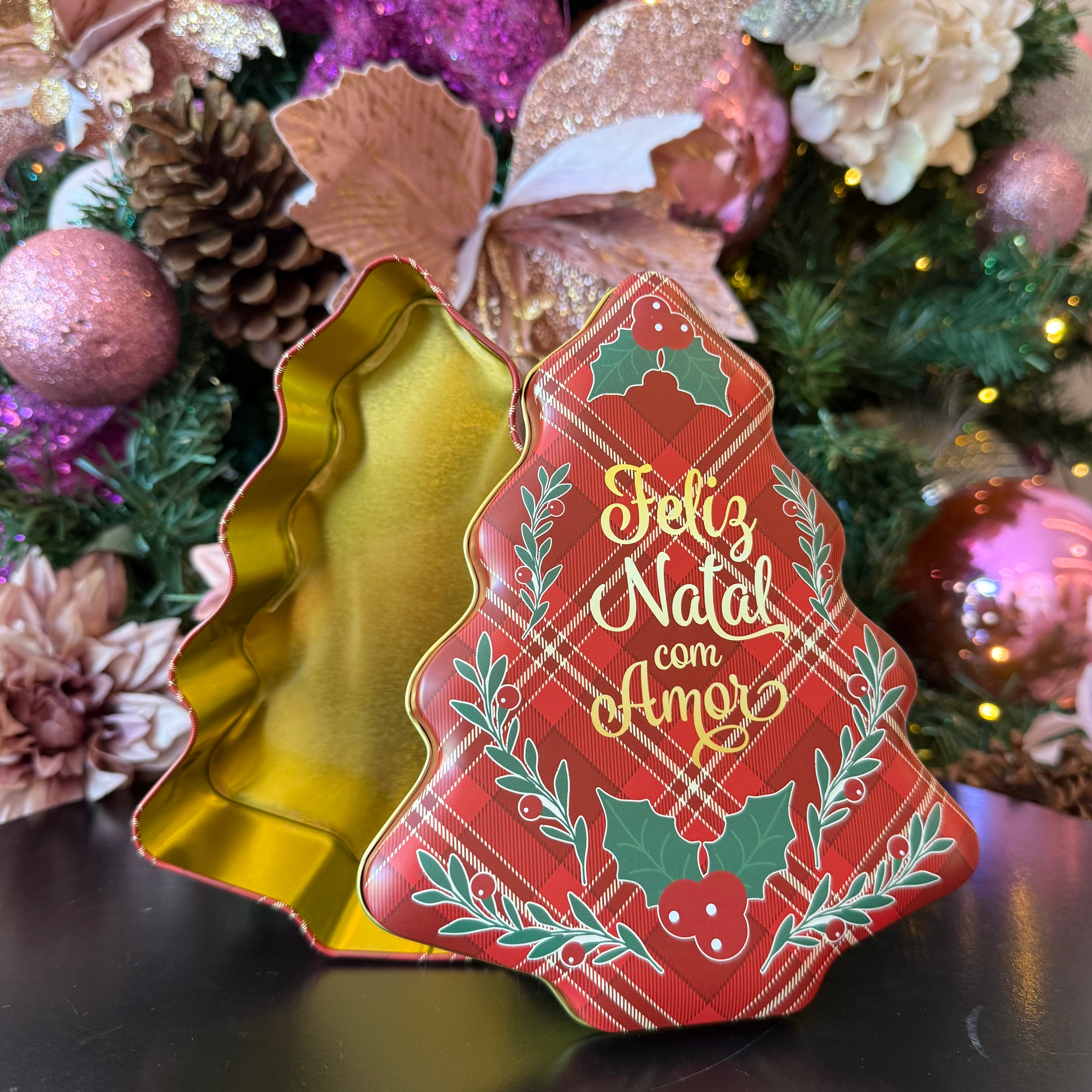 Lata Decorativa Árvore de Natal - Várias Estampas