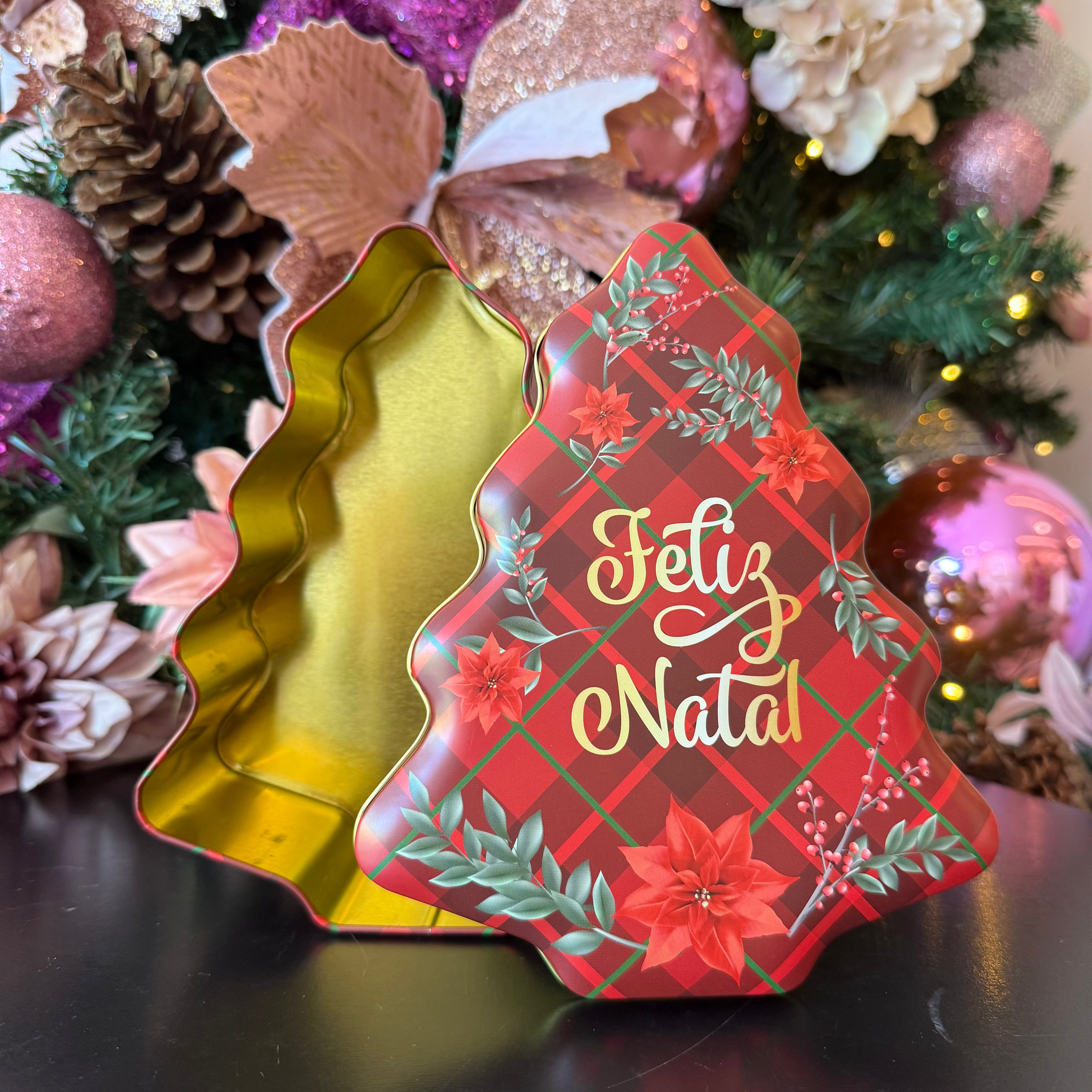 Lata Decorativa Árvore de Natal - Várias Estampas