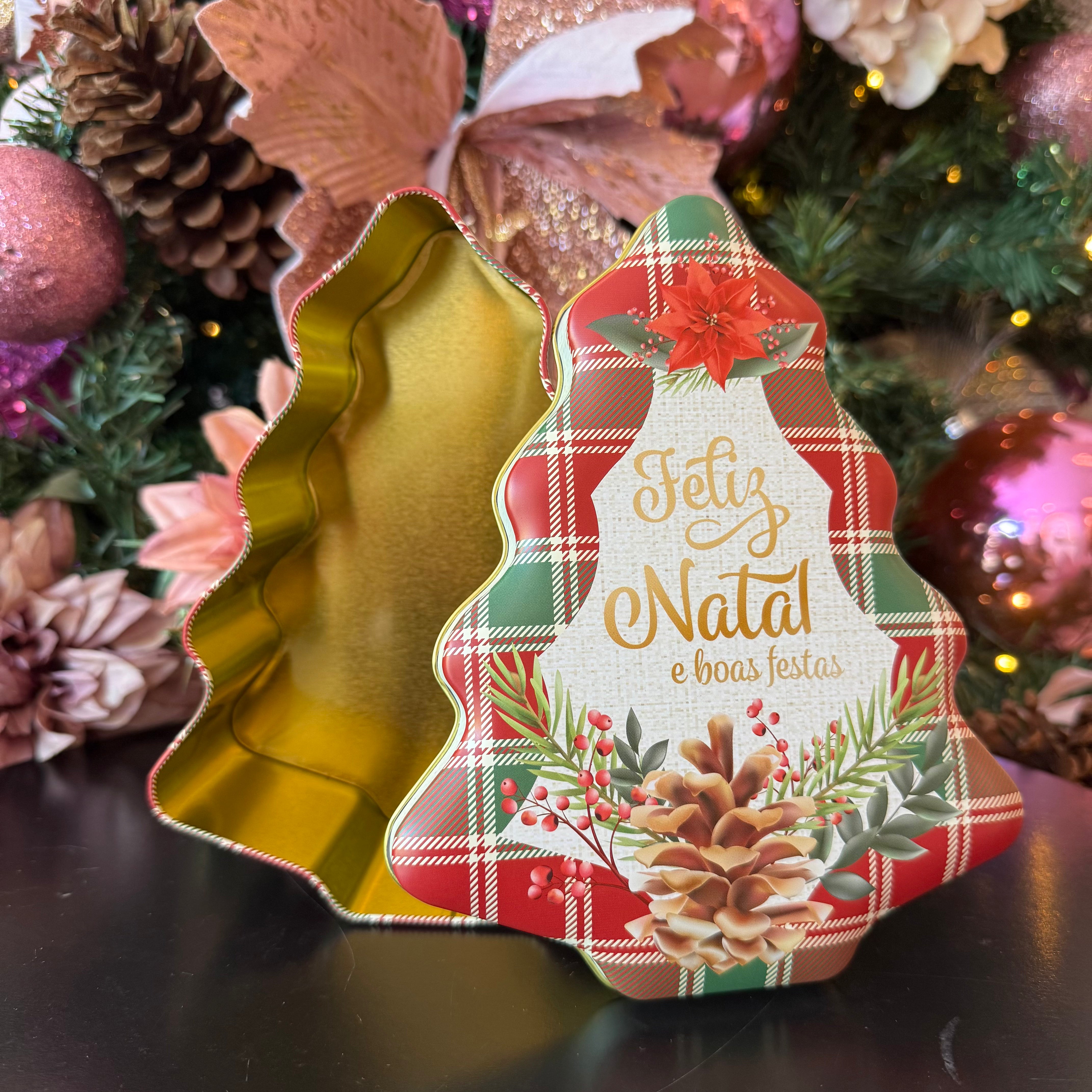 Lata Decorativa Árvore de Natal - Várias Estampas