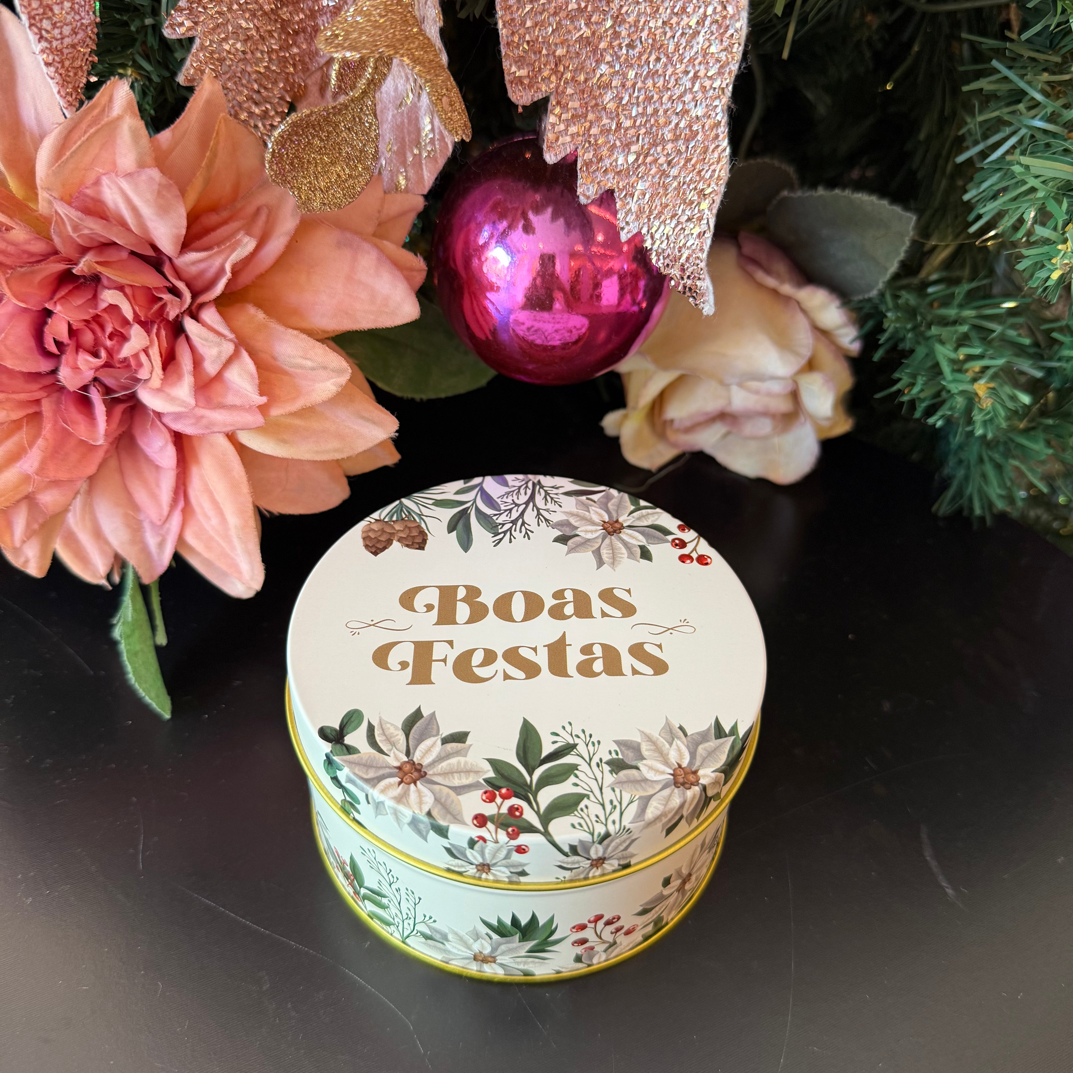 Lata Decorativa Redonda Natalina - Várias Estampas