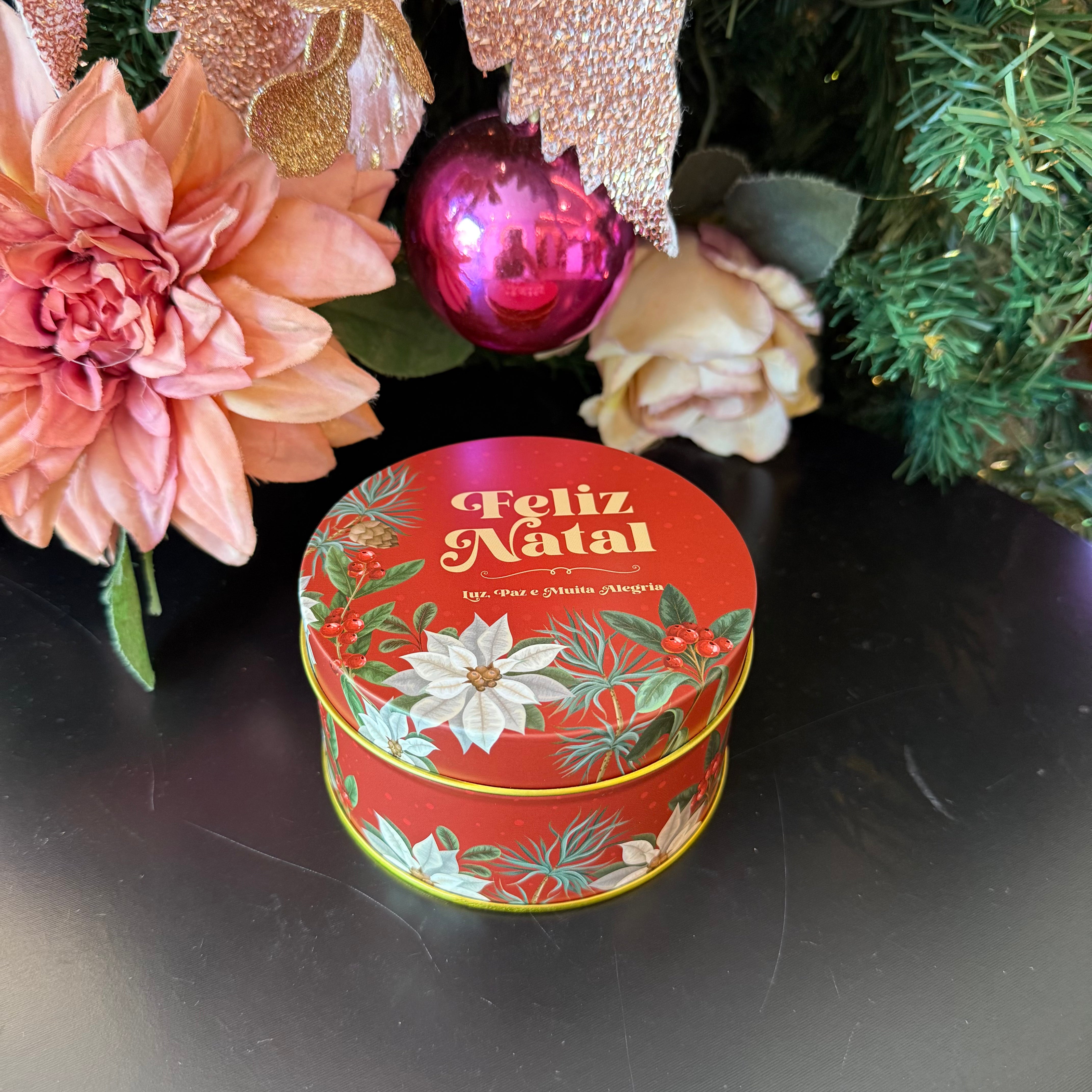 Lata Decorativa Redonda Natalina - Várias Estampas