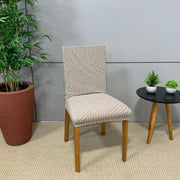 Capa de Cadeira Alto Relevo Linhas Geométrico Soft- Bege