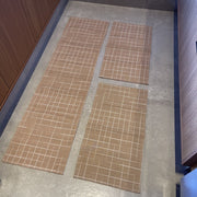 Kit Tapete De Cozinha 3 Peças Antiderrapante - Listrado Bege
