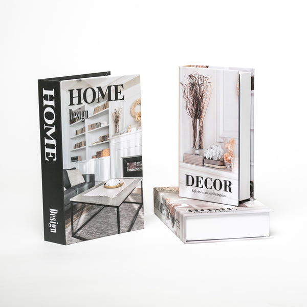 Kit 3un Caixa Porta Objeto Livro Fake Decorativo - Moderno
