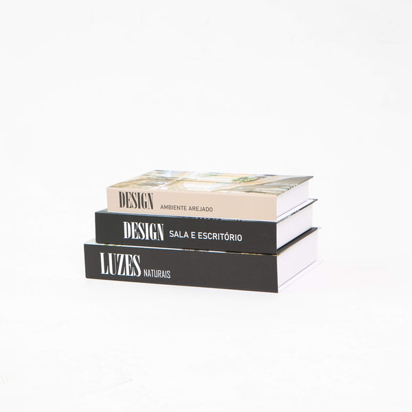 Kit 3un Caixa Porta Objeto Livro Fake Decorativo - Luzes