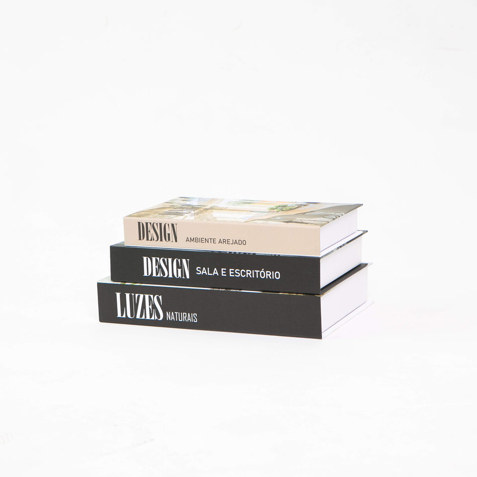Kit 3un Caixa Porta Objeto Livro Fake Decorativo - Luzes