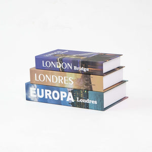 Kit 3un Caixa Porta Objeto Livro Fake Decorativo -Europa casadas-capas