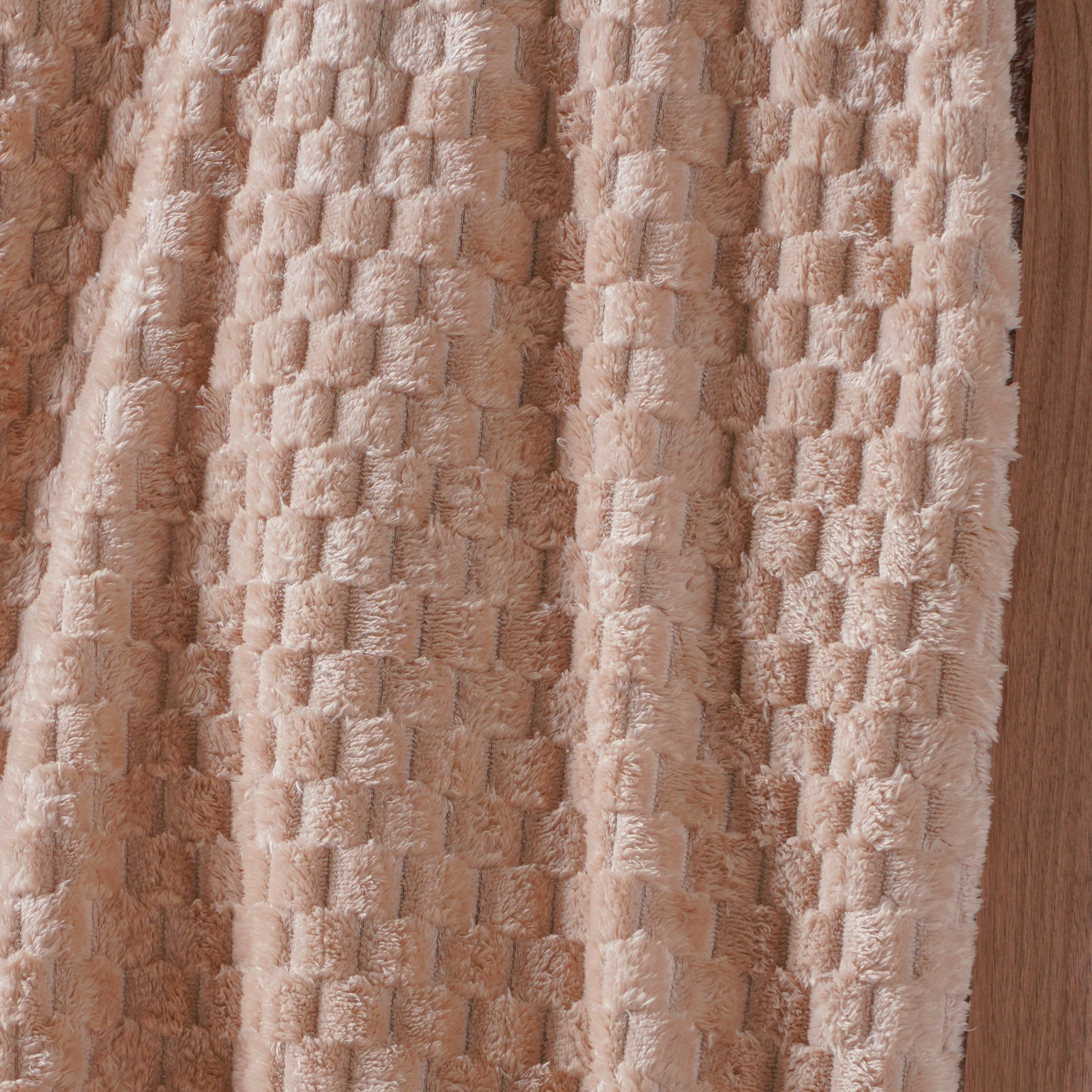 Cobertor Flannel Brushed Quadriculado - Avelã Leve