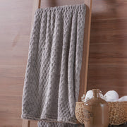 Cobertor Flannel Brushed Quadriculado - Cinza Soft