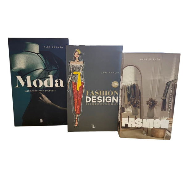 Kit 3un Caixa Porta Objeto Livro Fake Decorativo - Manequim