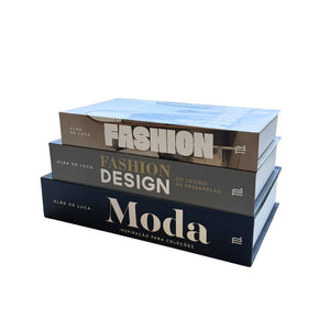 Kit 3un Caixa Porta Objeto Livro Fake Decorativo - Manequim
