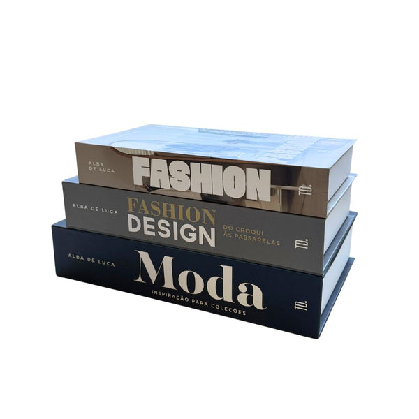 Kit 3un Caixa Porta Objeto Livro Fake Decorativo - Manequim