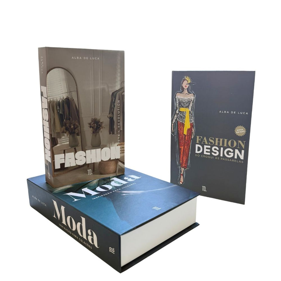 Kit 3un Caixa Porta Objeto Livro Fake Decorativo - Manequim