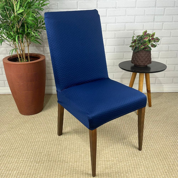 Capa de Cadeira Resistente à Gato em Matelassê - Azul Marinho