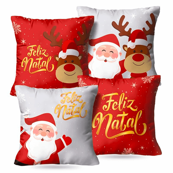 Kit 4 Capas de Almofada - Noel