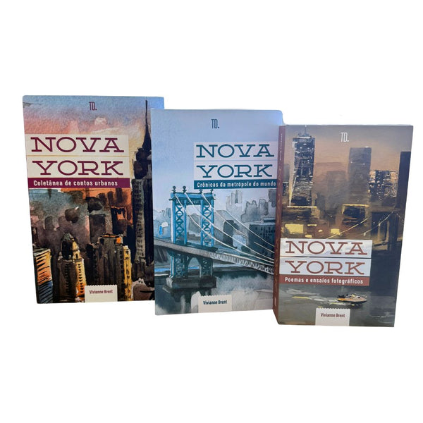 Kit 3un Caixa Porta Objeto Livro Fake Decorativo - Nova York