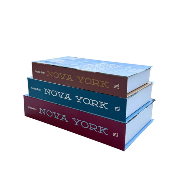 Kit 3un Caixa Porta Objeto Livro Fake Decorativo - Nova York