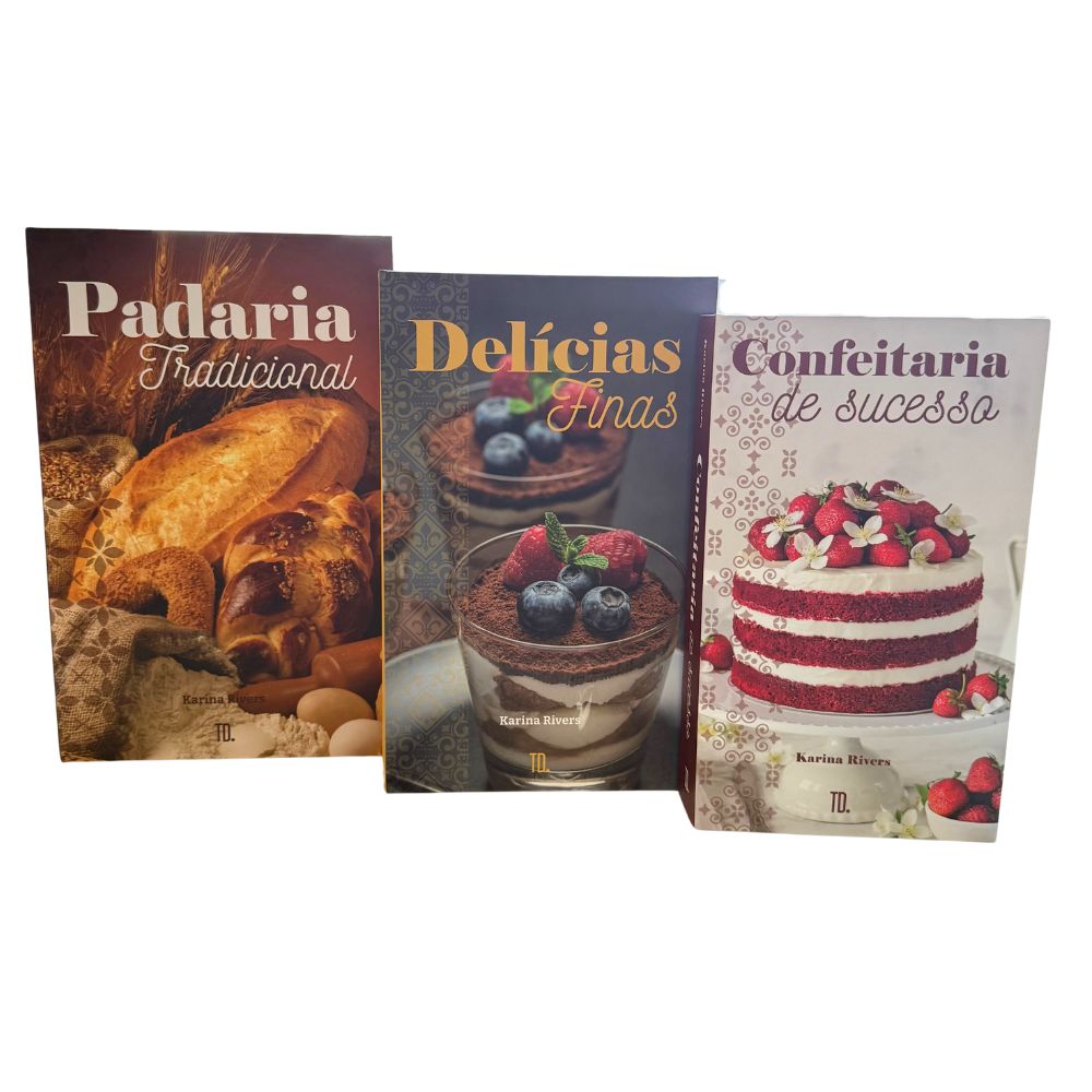 Kit 3un Caixa Porta Objeto Livro Fake Decorativo - Padaria