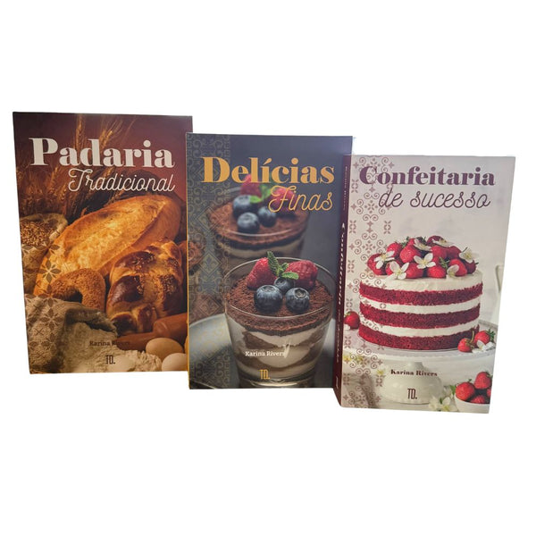 Kit 3un Caixa Porta Objeto Livro Fake Decorativo - Padaria