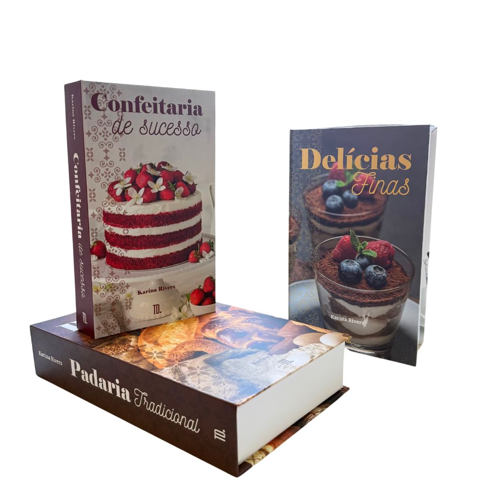 Kit 3un Caixa Porta Objeto Livro Fake Decorativo - Padaria